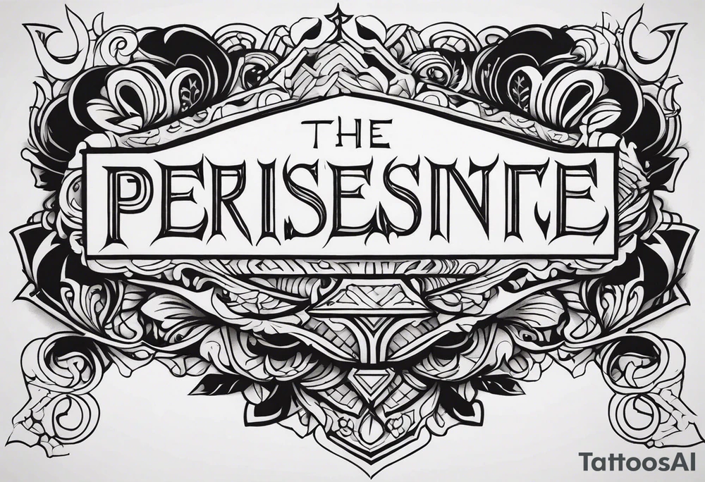 The words persistence discipline and patience one under the other as a side neck tattoo  pieces bold with background shading tattoo idea