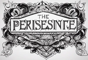 The words persistence discipline and patience one under the other as a side neck tattoo  pieces bold with background shading tattoo idea