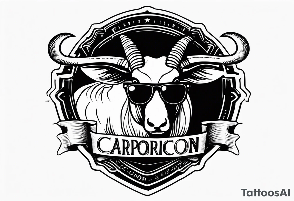 capricorn with sunglasses and a shotgun tattoo idea