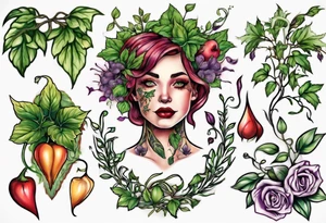 “Plant powered” with growing vines tattoo idea