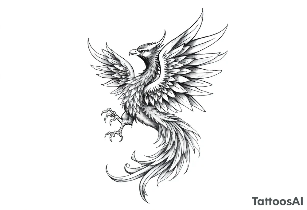 Powerful Phoenix rising tattoo idea