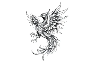 Powerful Phoenix rising tattoo idea