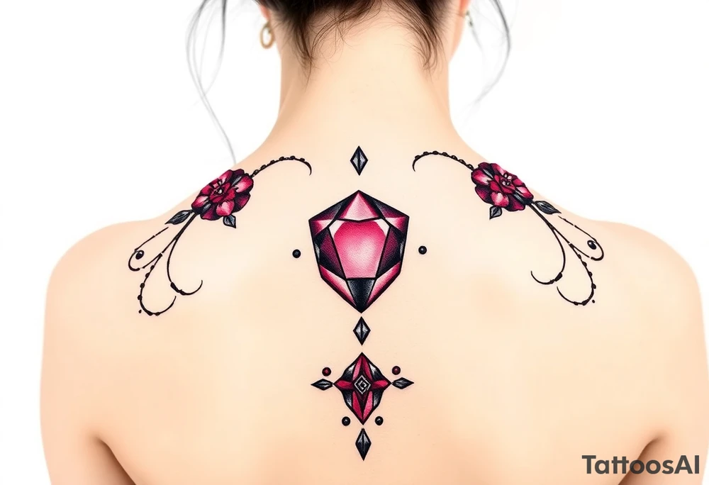 Small Ruby gem and birthday 7-6-19 tattoo idea