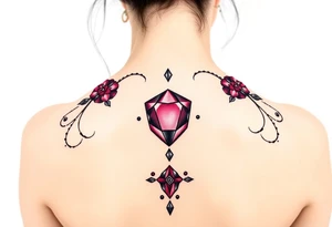 Small Ruby gem and birthday 7-6-19 tattoo idea