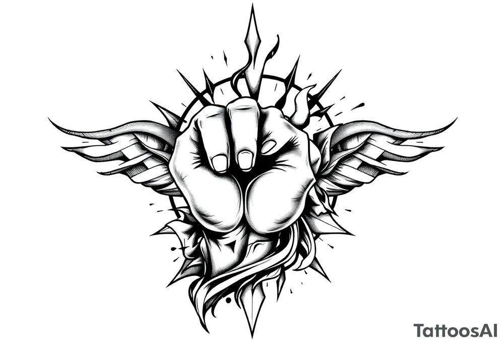 Life, line, power, relentless, happiness tattoo idea