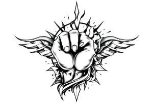 Life, line, power, relentless, happiness tattoo idea