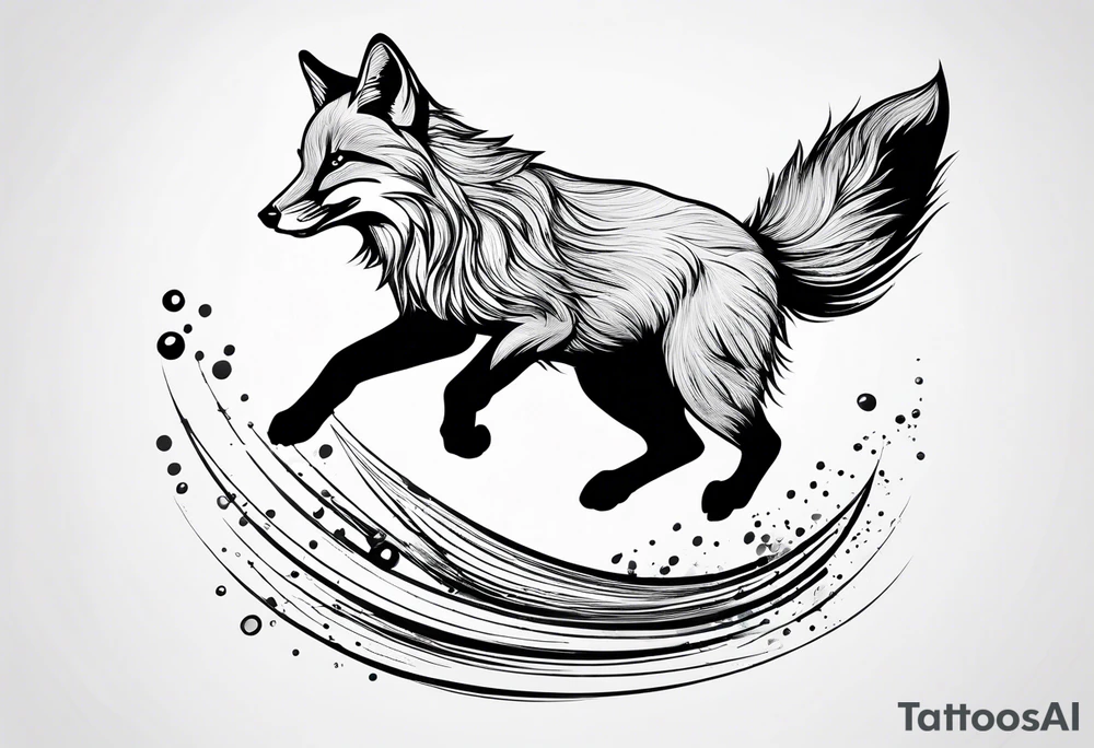 Fox jumping tattoo idea