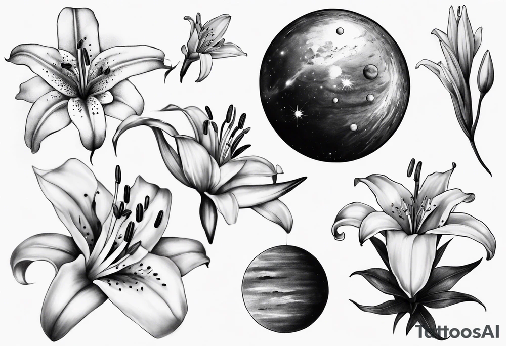 Lily planets tattoo idea