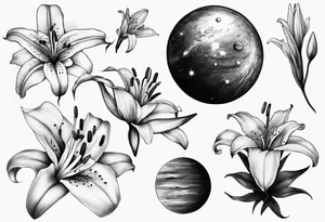 Lily planets tattoo idea
