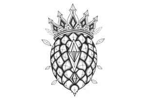 Majestic, crown pineapple vagina,anus ,diamonds tattoo idea