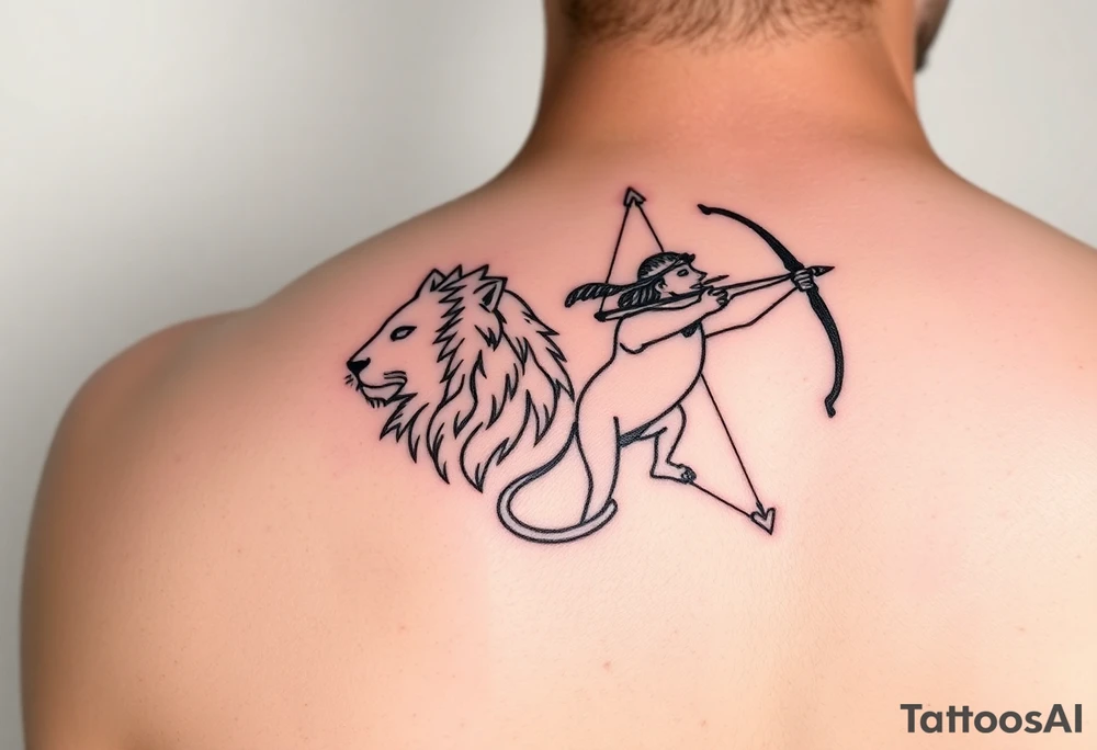 Leo and Sagittarius combined tattoo idea