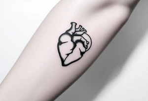 Heart and moon combination tattoo idea