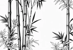 fine line small bamboo tattoo idea