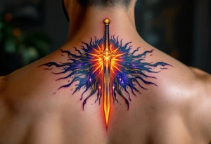 sword, luminous gold tattoo idea