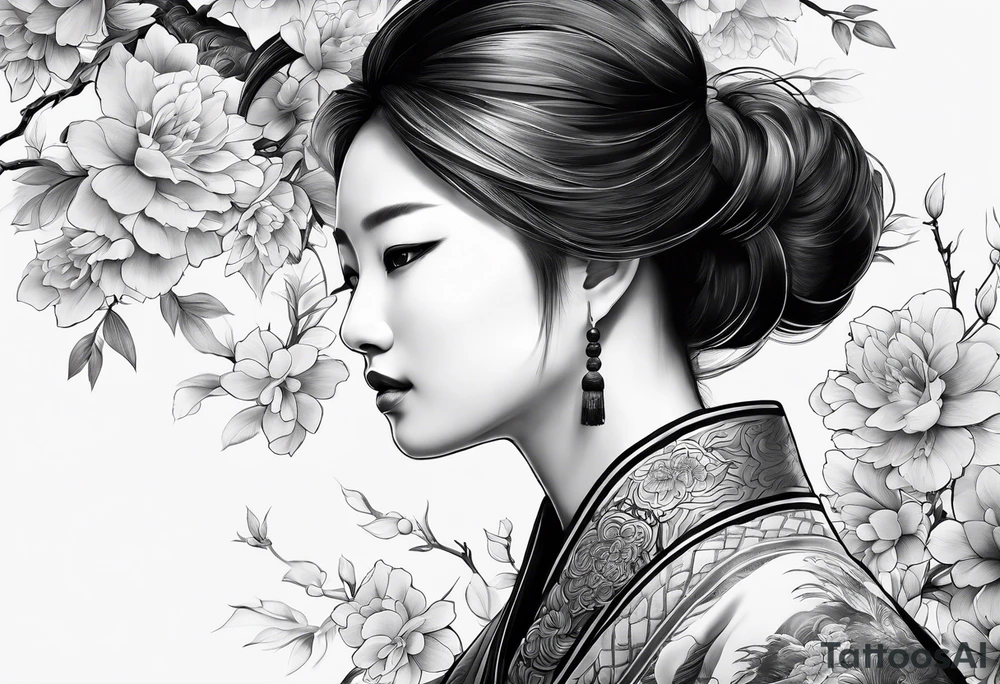 Chinese wall, realistic, art, sideview tattoo idea