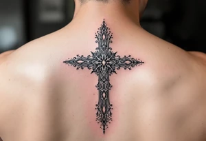 Cross with jewels tattoo idea