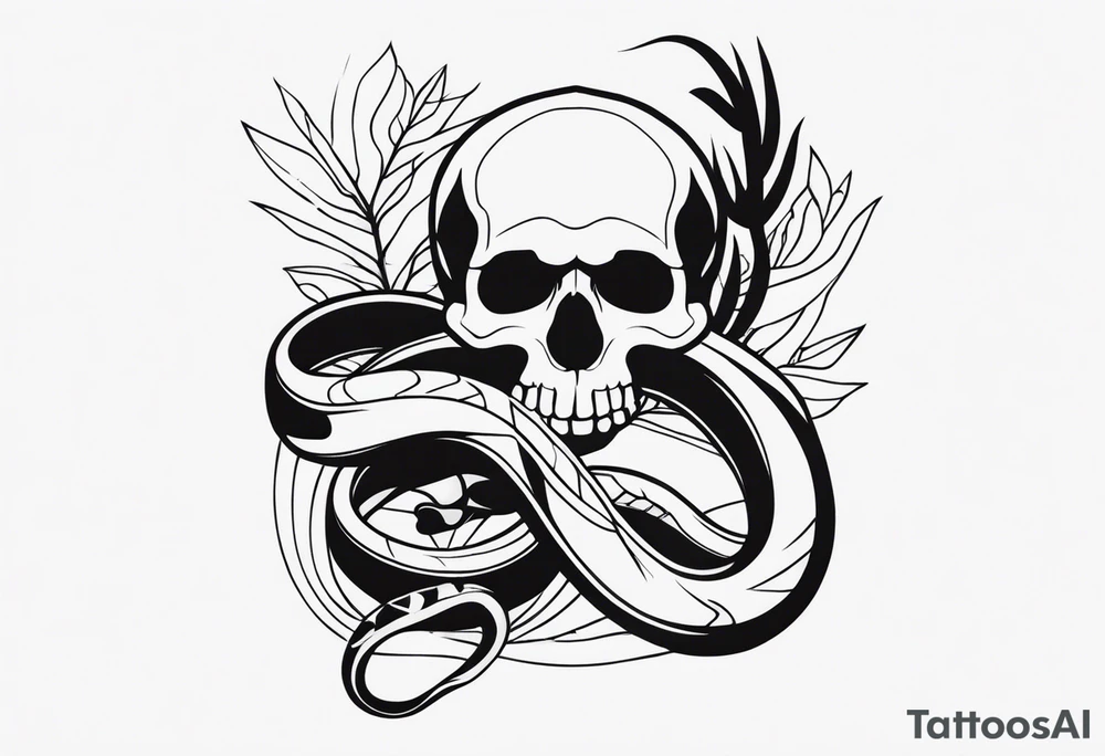Skull and snake tattoo idea