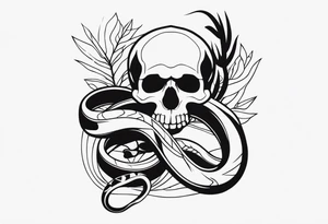 Skull and snake tattoo idea