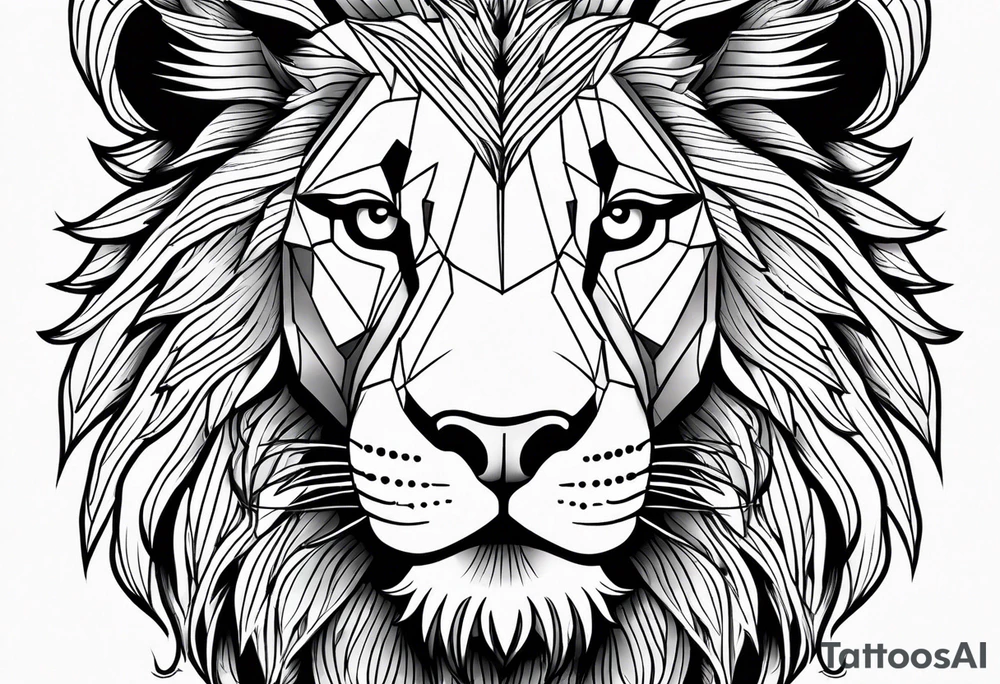 powerful majestic lion, close-up tattoo idea