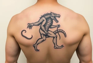 A giant walking with a snake tattoo idea