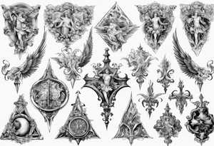 Renaissance angles sleeve tattoo idea