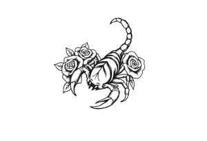 Scorpion with roses tattoo idea