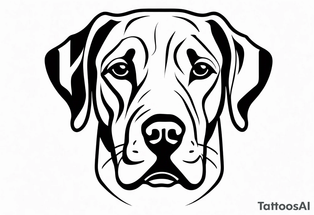 labrador, picasso, minimalist tattoo idea