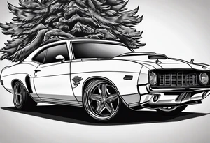 I want the tattoo to be dedicated to classic old school
Muscle cars tattoo idea