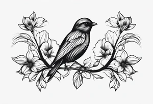 Small two birds fine line tattoo idea
