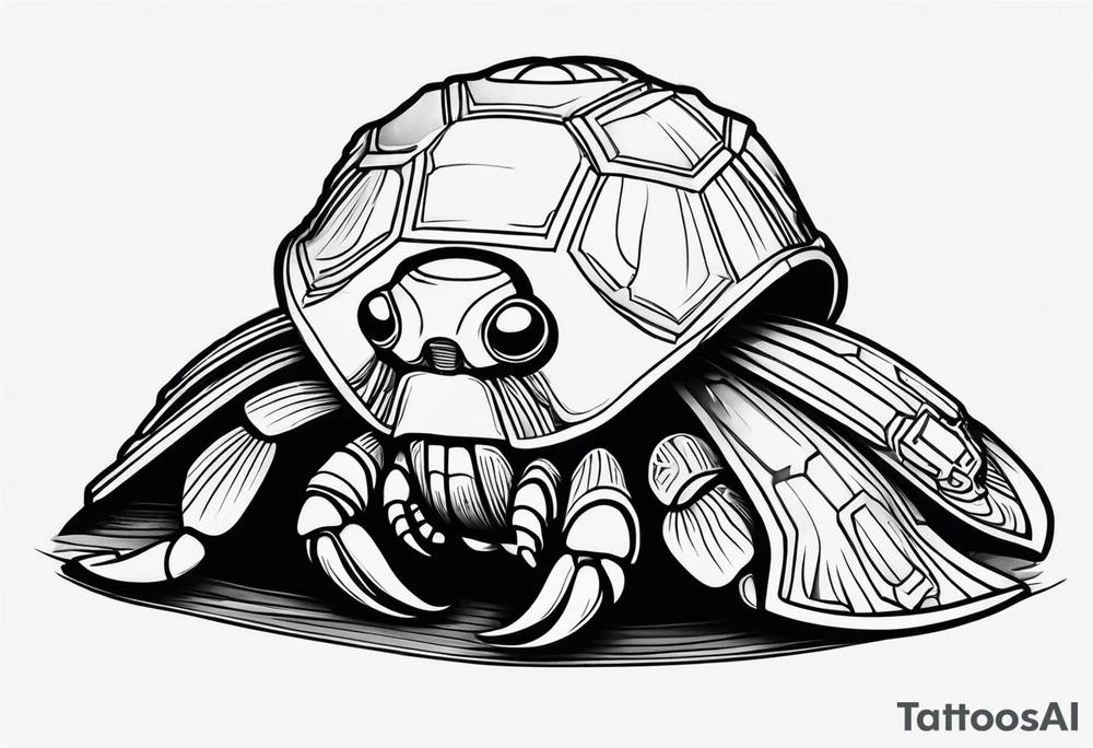 hermit crab wearing a storm trooper helmet tattoo idea