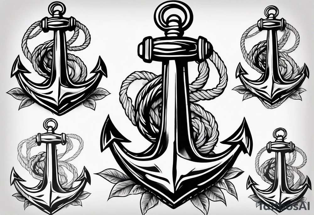 anchor with rope wrapped around tattoo idea