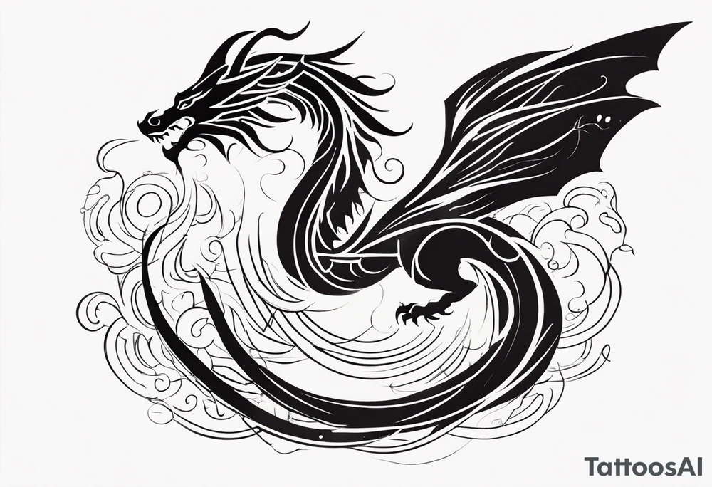 dragon, strength, pisces, water, phoenix, small, nuanced, positive tattoo idea dragon, strength, pisces, water, phoenix, small, nuanced, positive tattoo idea