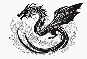 dragon, strength, pisces, water, phoenix, small, nuanced, positive tattoo idea
