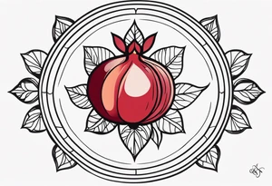 strength, small, nuanced, pomegranate, elegant, armenian, sun, lenghty tattoo idea