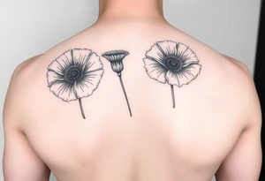 Violetten poppy tried together tattoo idea