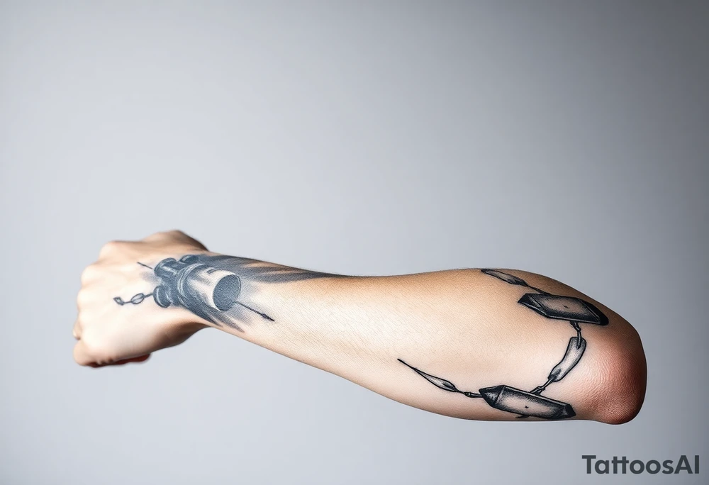 scope crosshairs with eerie fog in background tattoo idea