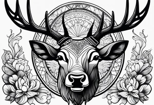 stag and fish tattoo idea