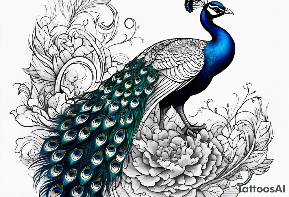 dark peacock tattoo tattoo idea