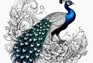 dark peacock tattoo tattoo idea