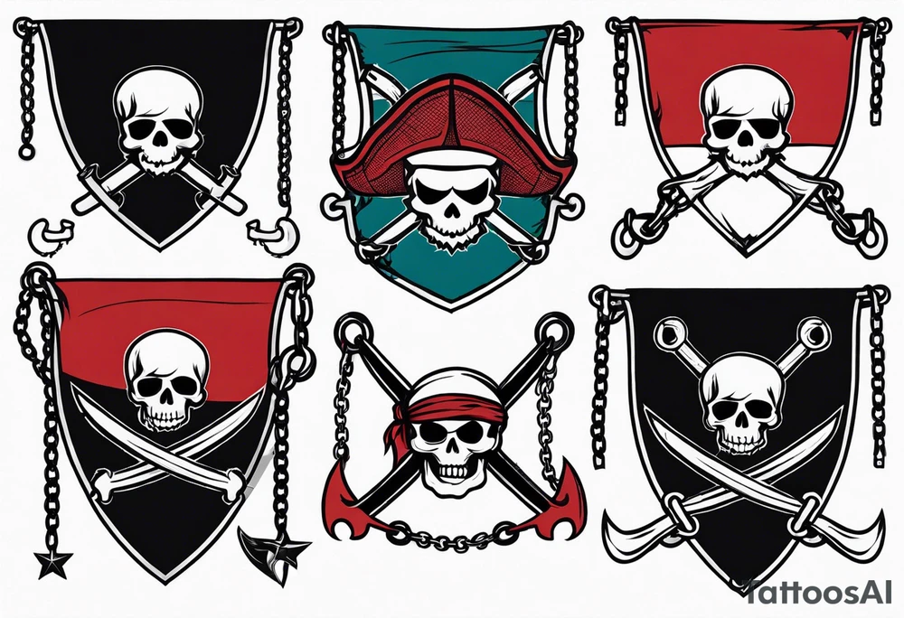 Pirate flags with chains tattoo idea