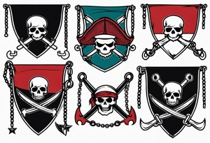 Pirate flags with chains tattoo idea
