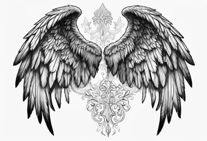 realistic angel
wings tattoo idea