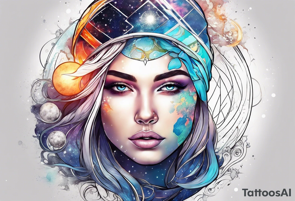 Man,solar, planet space tattoo idea