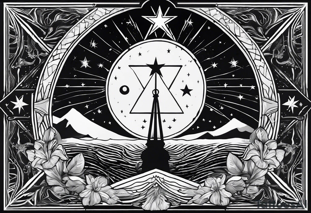 the star (tarot card) with Aquarius feeling tattoo idea