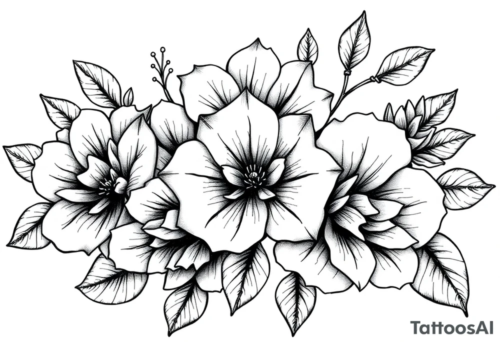 ornaments of flowers tattoo idea
