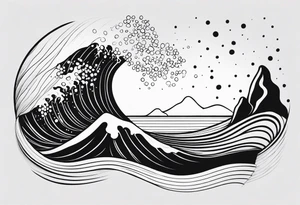 Wave and starfish tattoo idea