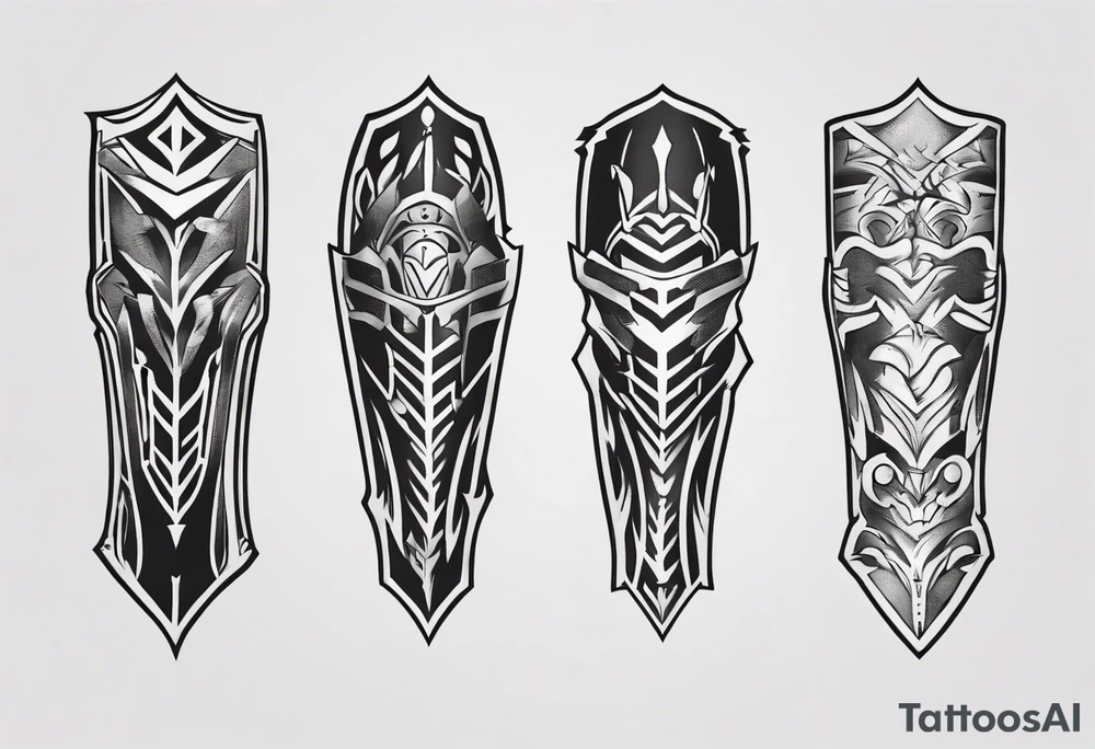 Leg armor tattoo idea
