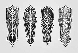Leg armor tattoo idea