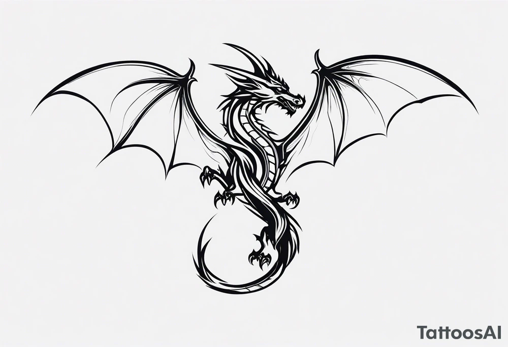 Flying dragon tattoo idea