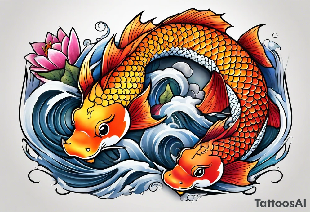 koi fish and dragon tattoo idea